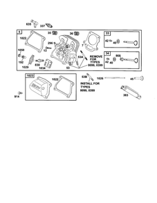 Head-Cylinder Diagram and Parts List for 185400-185499 0412-0599 Briggs and Stratton Engine